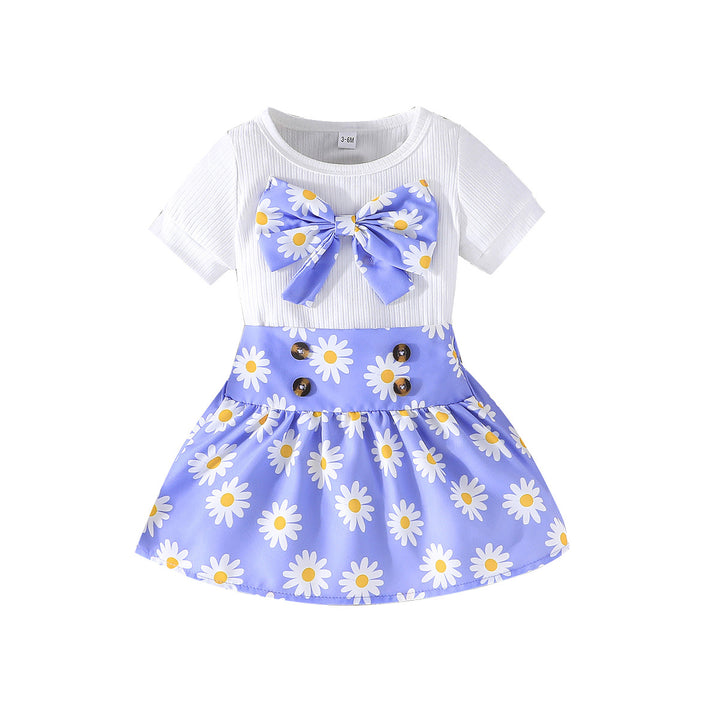 Girls Round Neck Top with Skirt