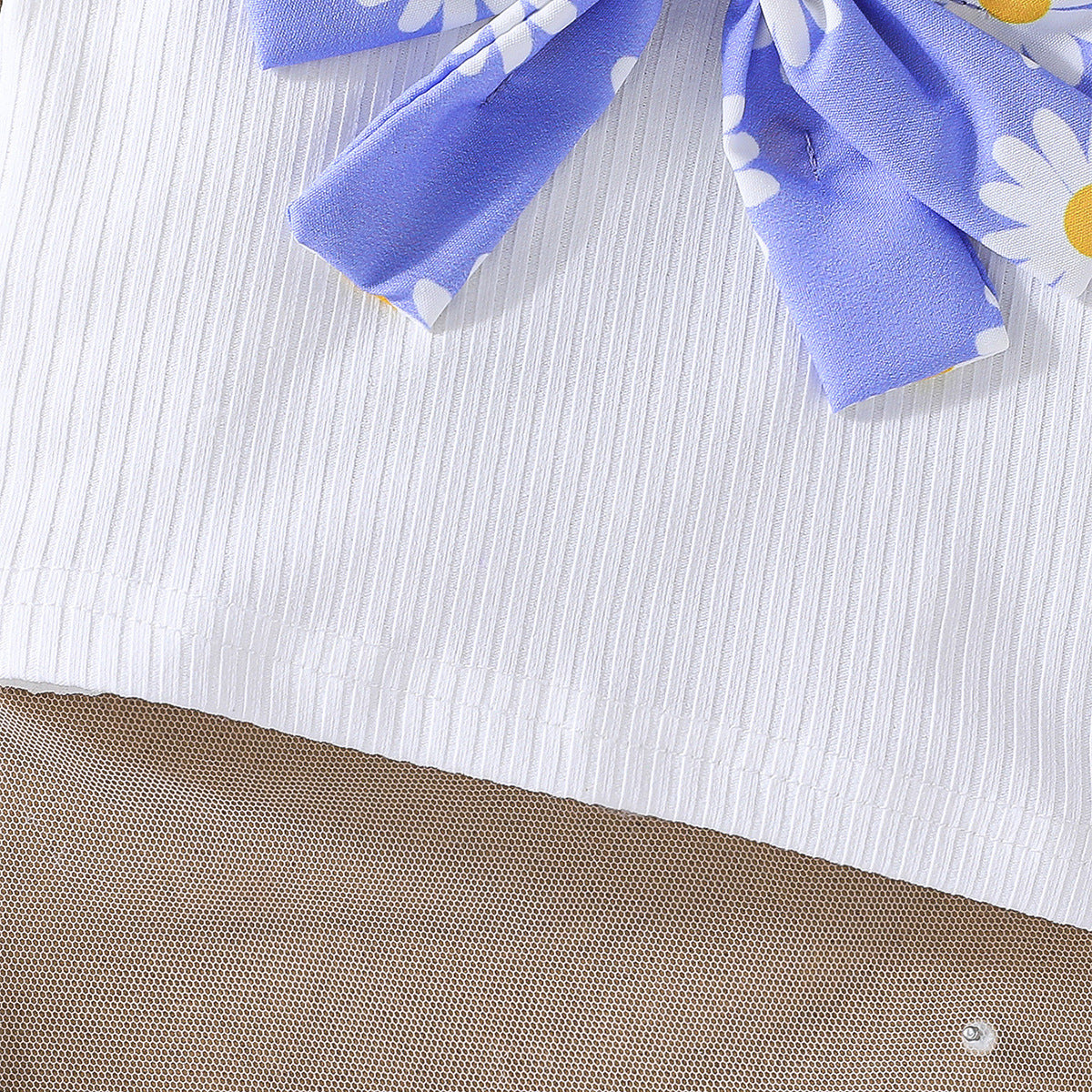 Girls Round Neck Top with Skirt