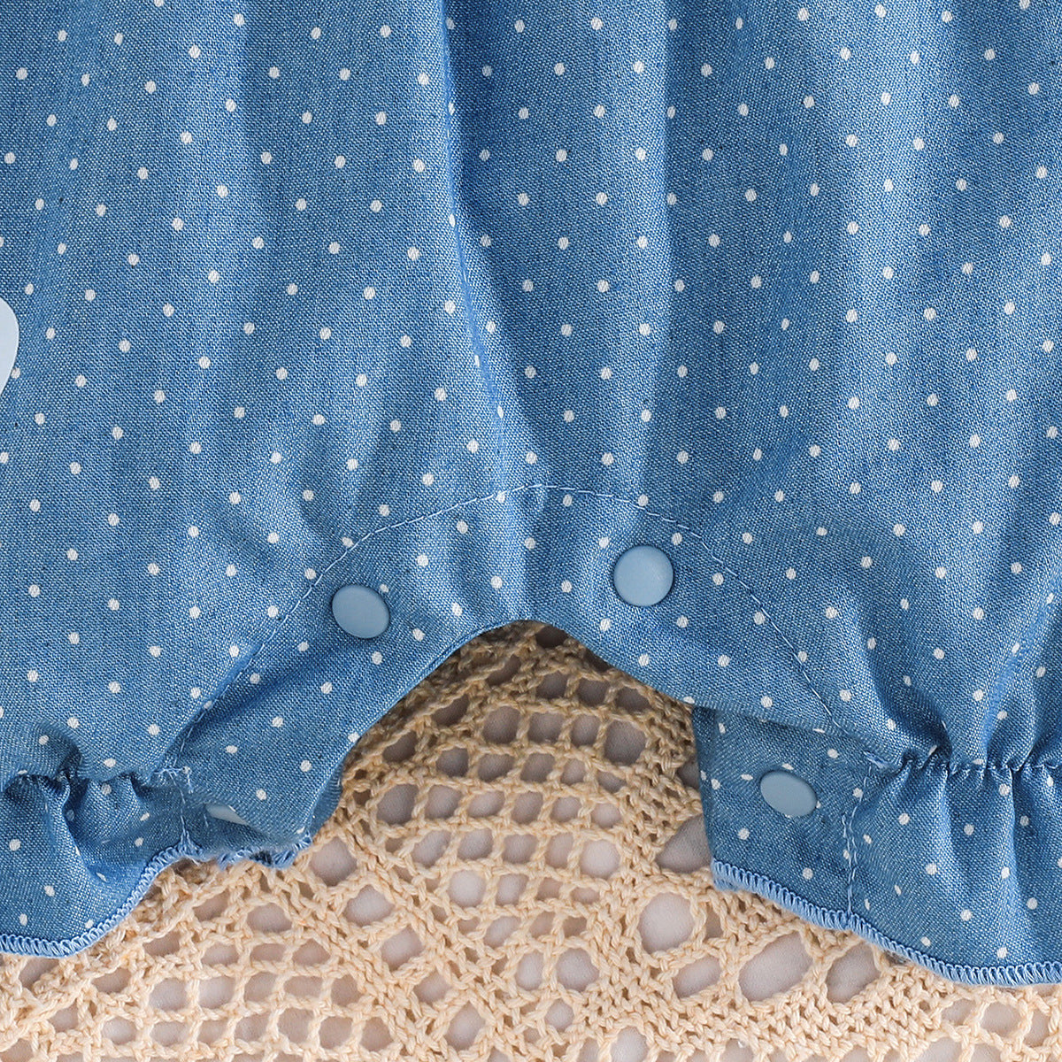 Infant Girls Printed Cotton Square Neck Rompers