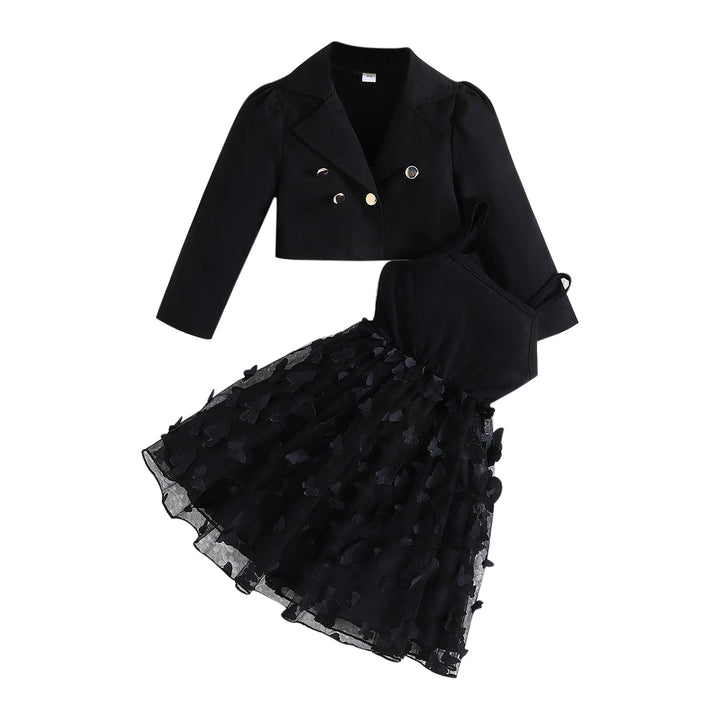Girls Black Top with Skirt