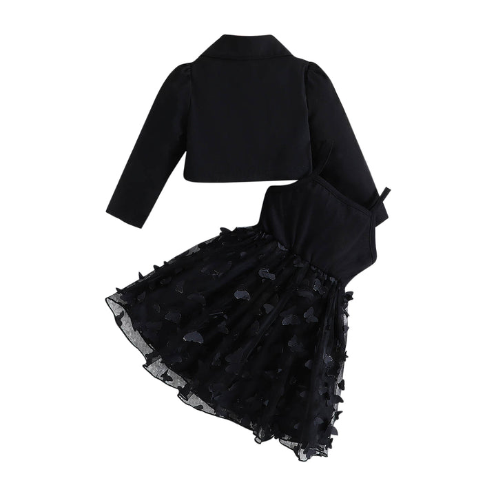 Girls Black Top with Skirt