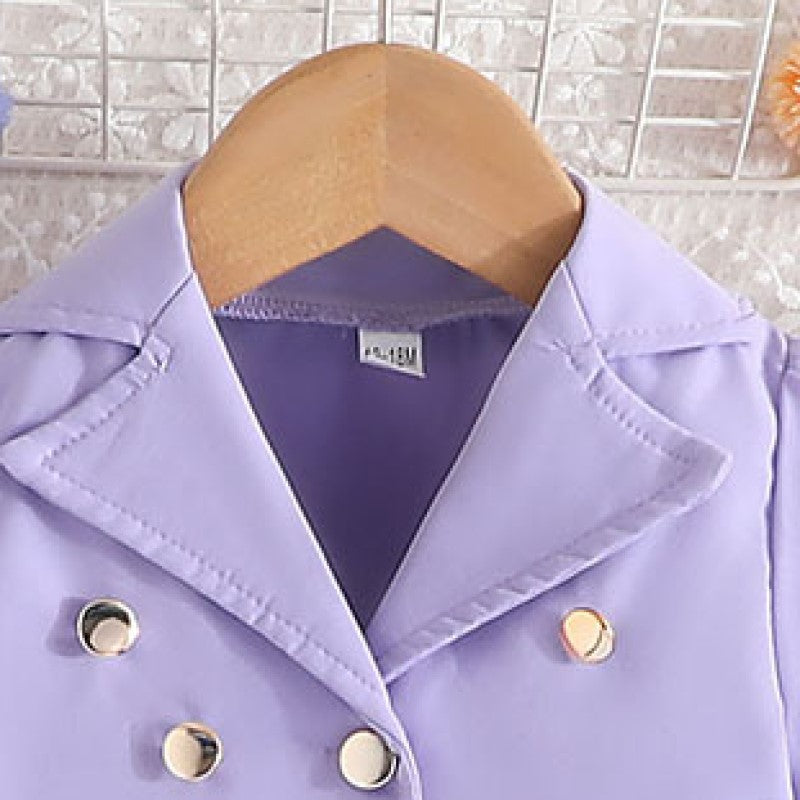 Girls Self Design Fit and Flare Dresses With Jacket