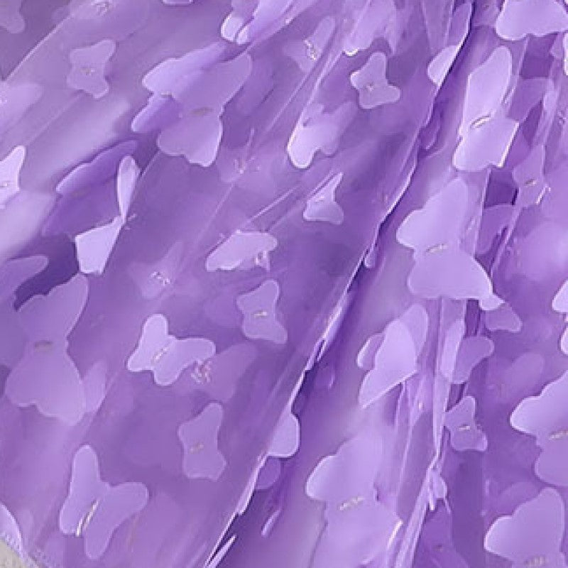 Girls Self Design Fit and Flare Dresses With Jacket