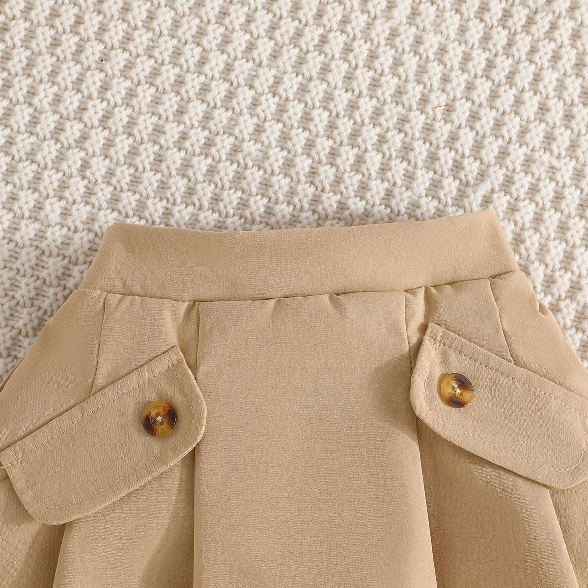 Girls White Shoulder Straps Top With Skirt