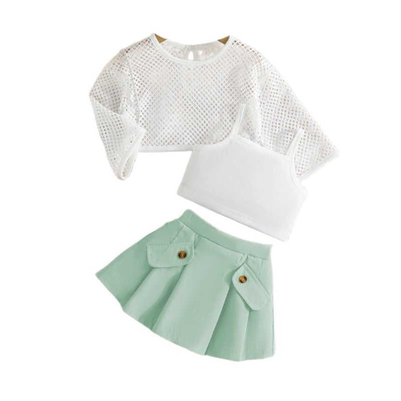 Green Infant Girls Top with Skirt