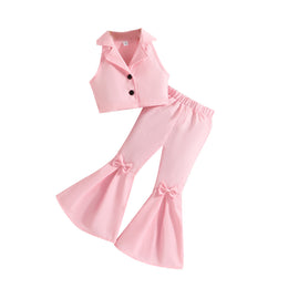 Girls Shirt Collar Top with Bootcut Trousers