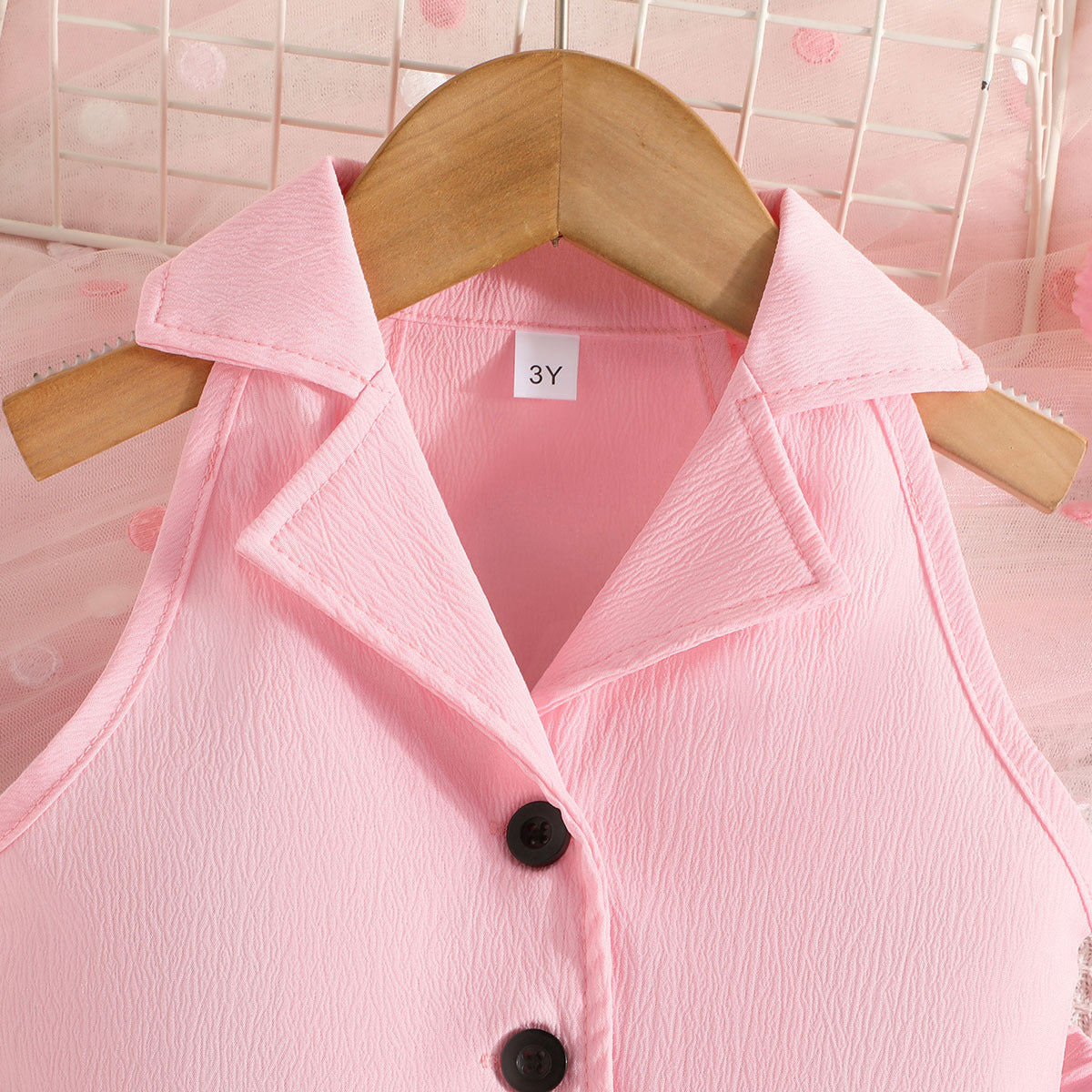 Girls Shirt Collar Top with Bootcut Trousers