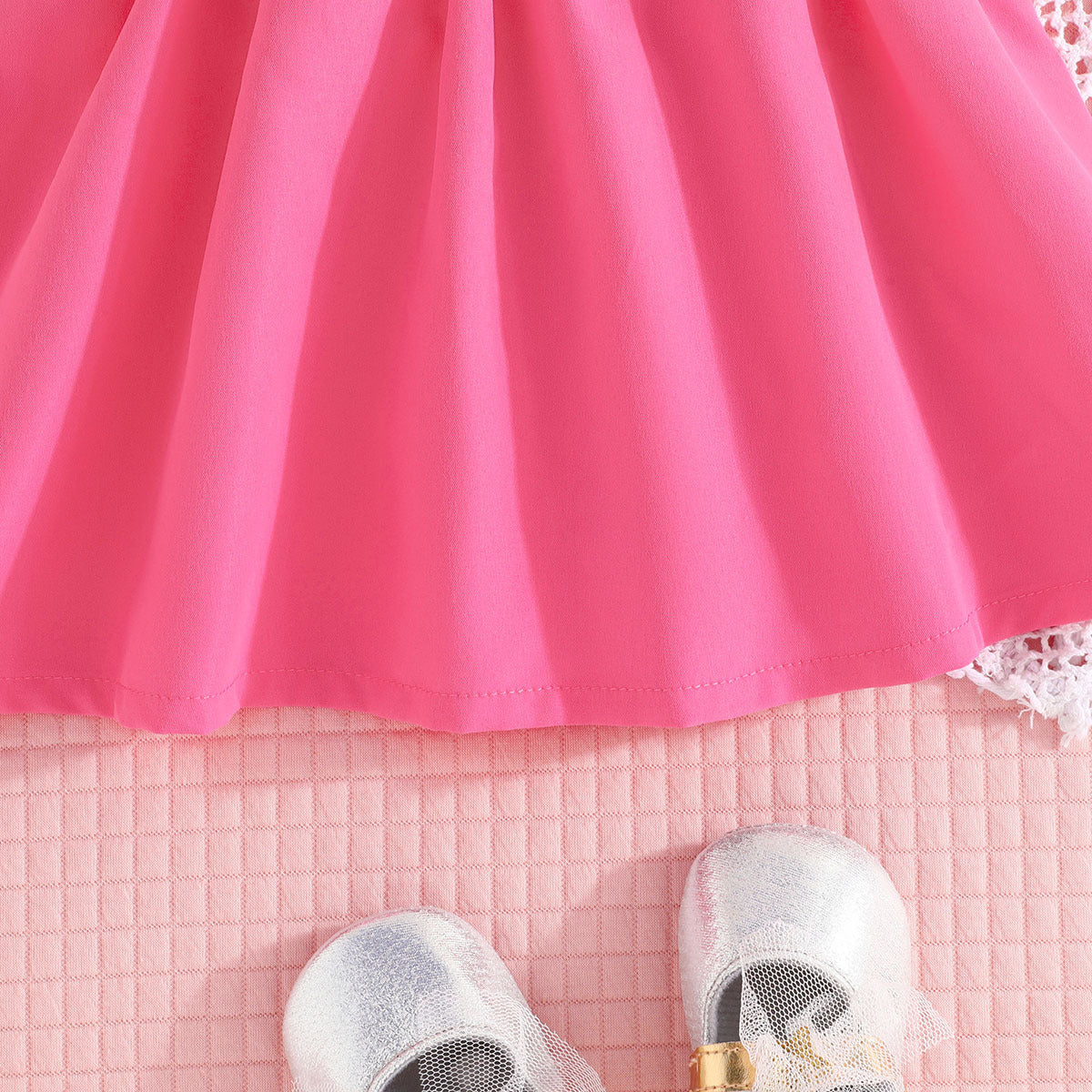 Girls Fuchsia One Shoulder Fit & Flare Dress