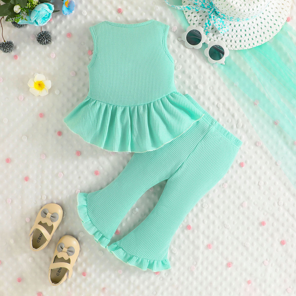 Green Infant Girls Top with Palazzos