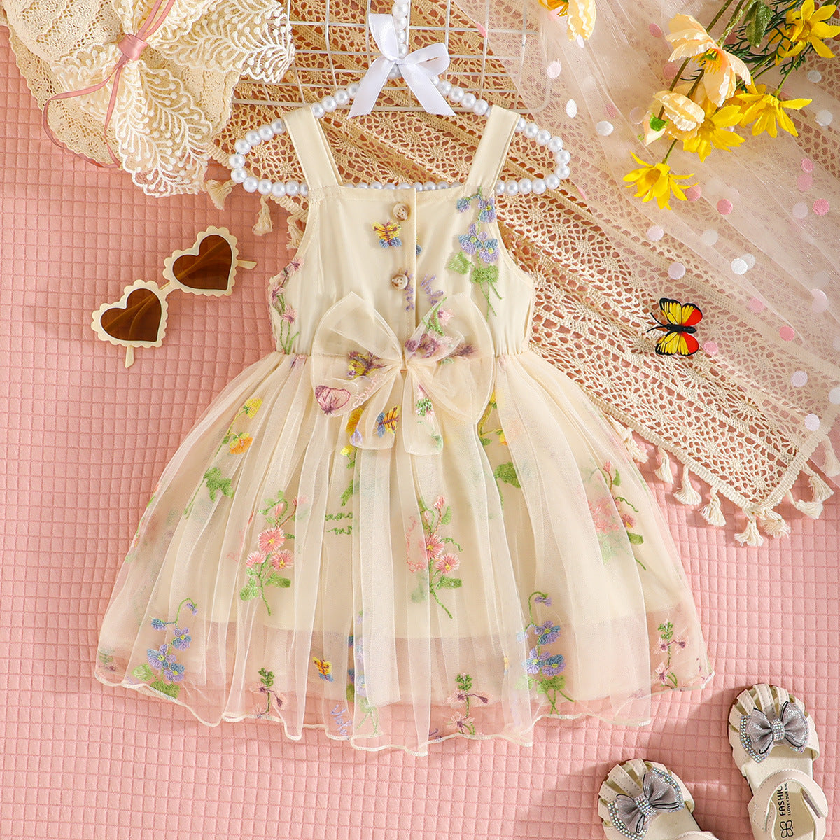 Girls Floral Printed Fit & Flare Dress