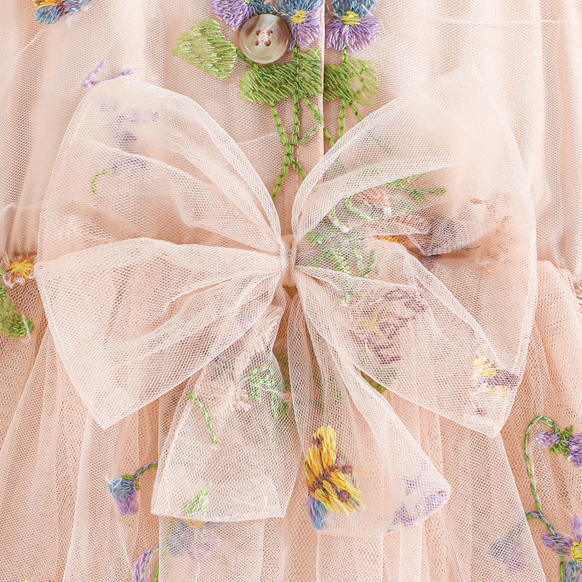 Infant Girls Pink Floral Printed Embellished Shoulder Straps Balloon Dress
