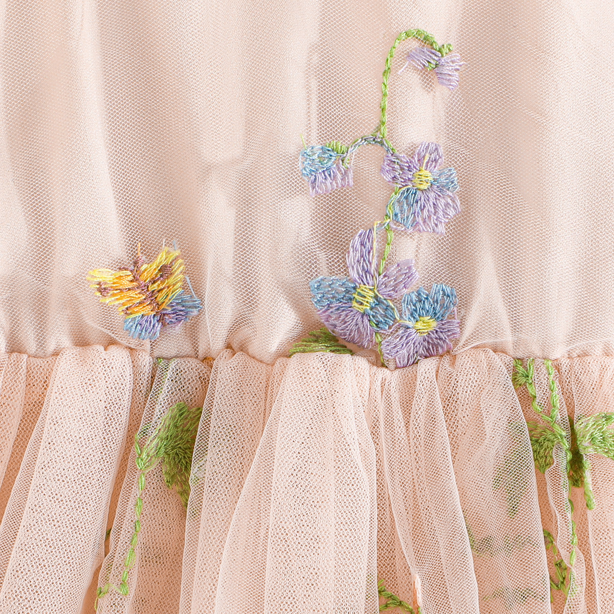 Infant Girls Pink Floral Printed Embellished Shoulder Straps Balloon Dress