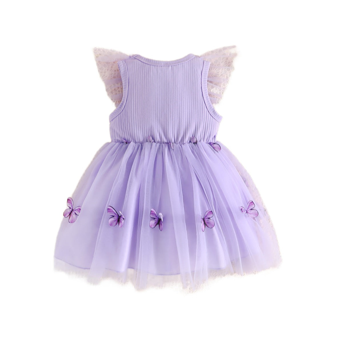 Purple Girls Sleeveless Applique Fit & Flare Dress