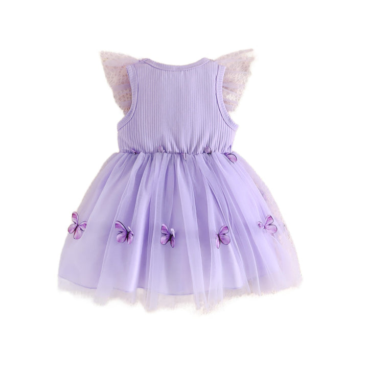 Purple Girls Sleeveless Applique Fit & Flare Dress