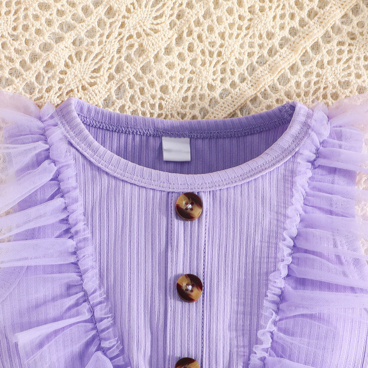 Purple Girls Sleeveless Applique Fit & Flare Dress