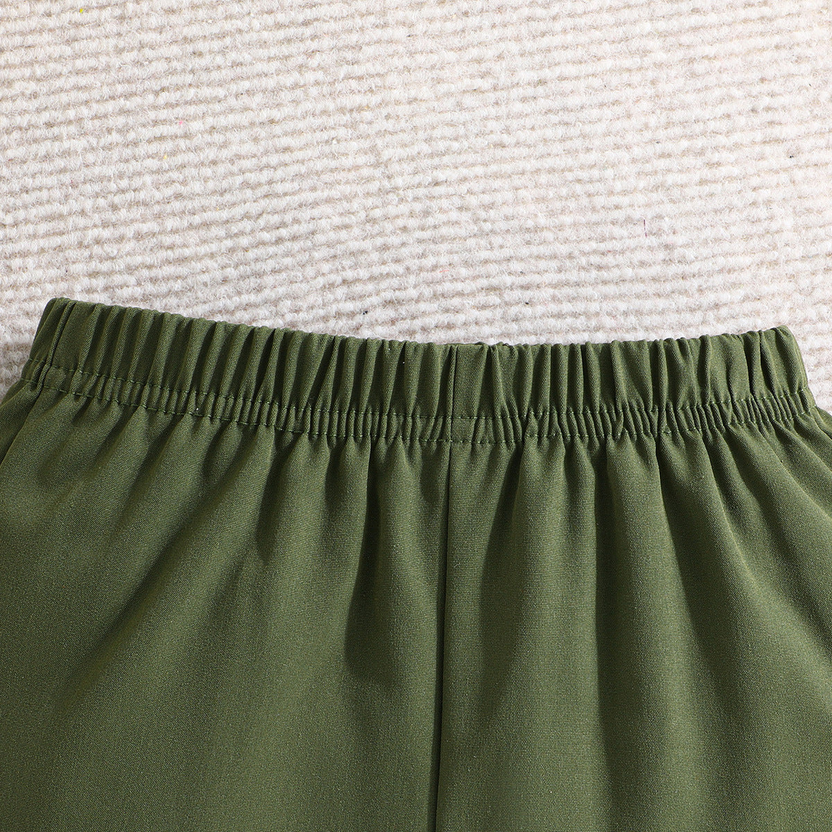 Boys Green & Cream Printed Top with Shorts