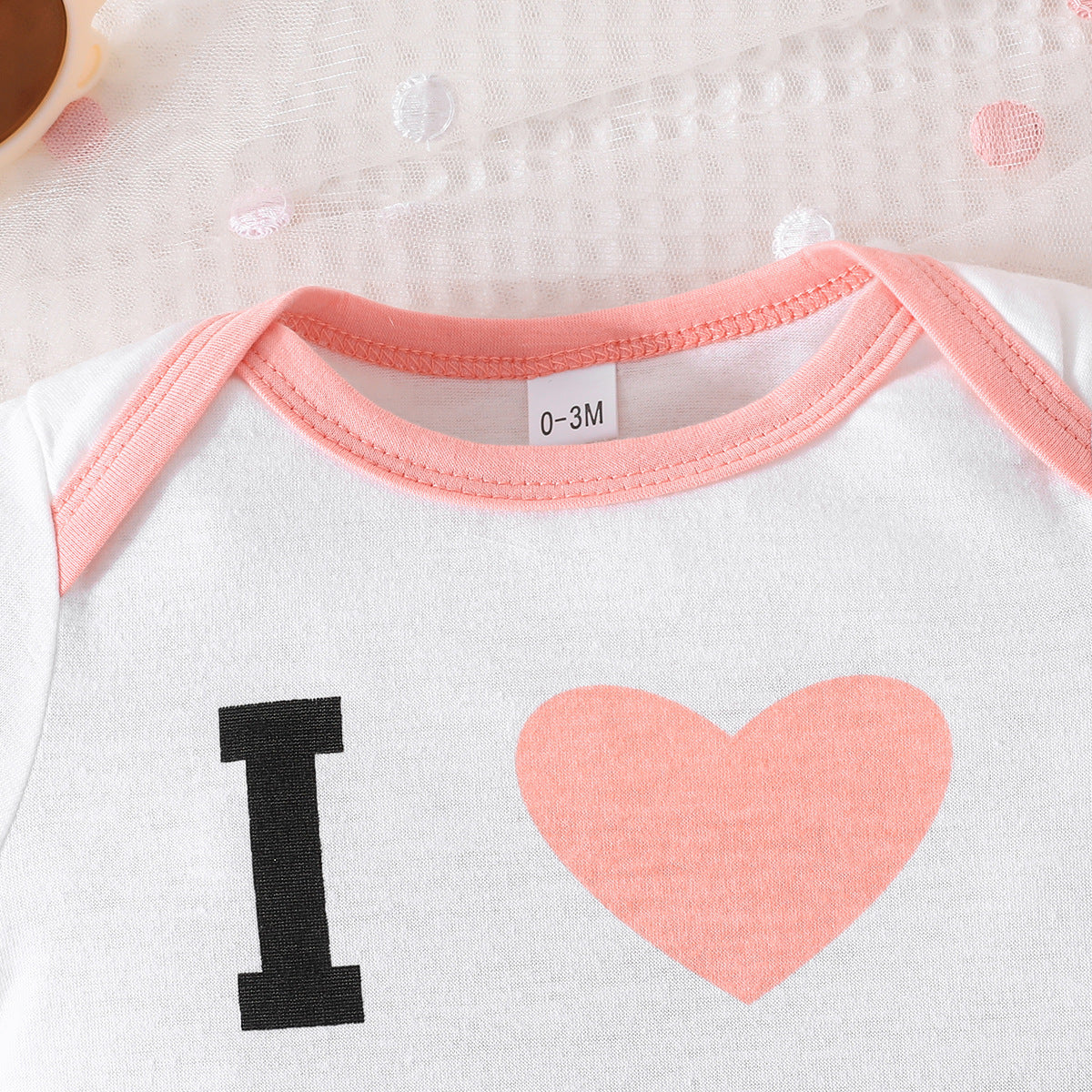 Girls Printed Round Neck T-shirt With Shorts