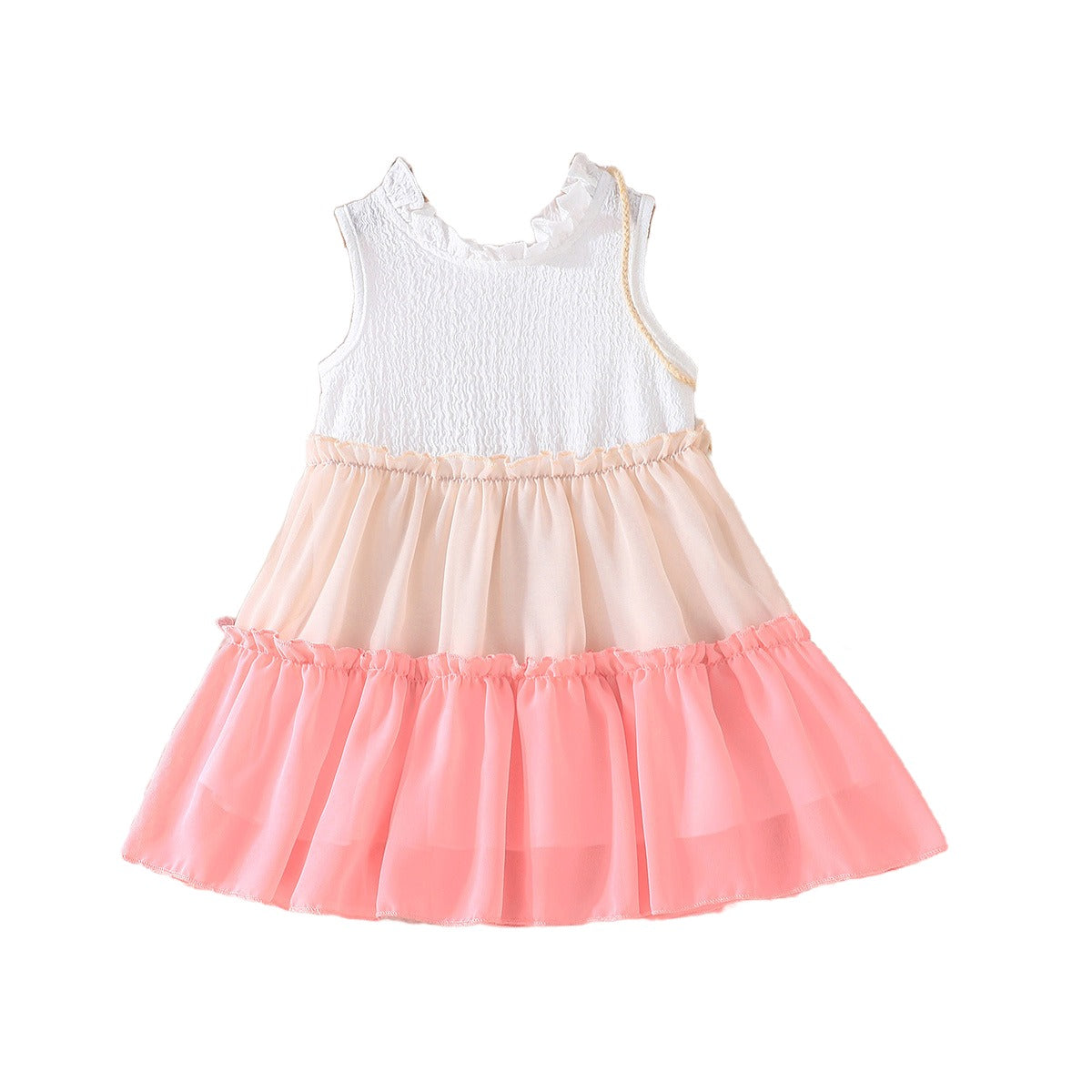 Colourblocked Layered A-Line Dress