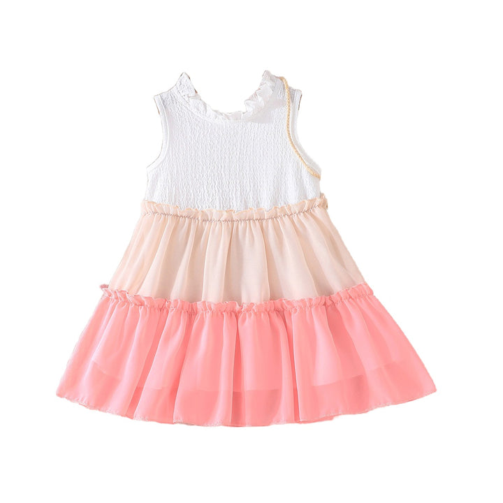 Colourblocked Layered A-Line Dress