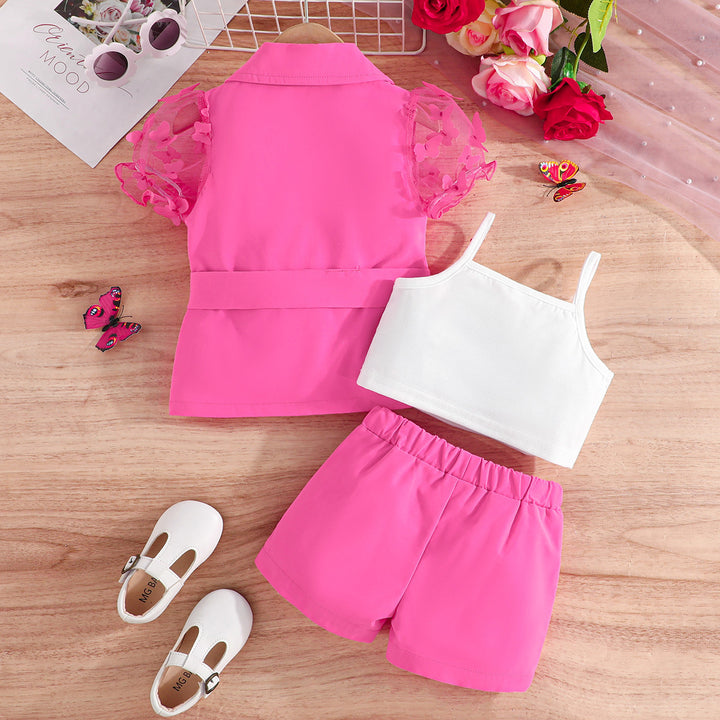 Girls Shoulder Strap Top with Shorts