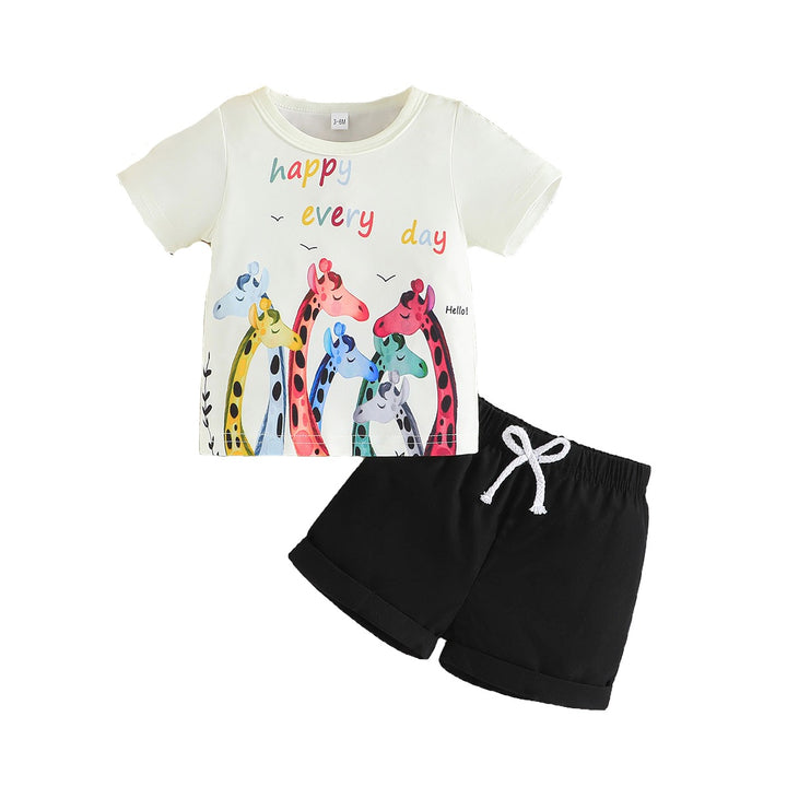 Girls Printed T-shirt with Shorts