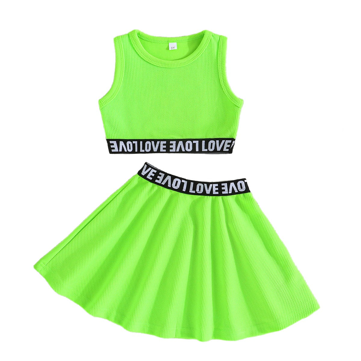 Girls Striped Top with Skirt