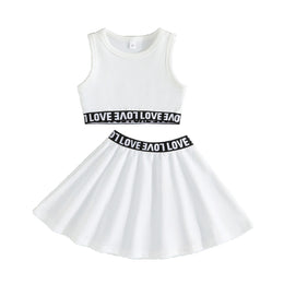 Girls Striped Top with Skirt