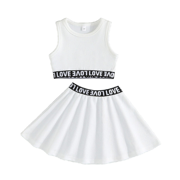 Girls Striped Top with Skirt