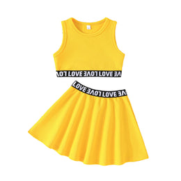 Girls Striped Top with Skirt