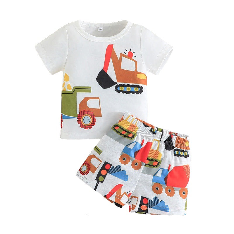 Boys Printed T-shirt with Shorts