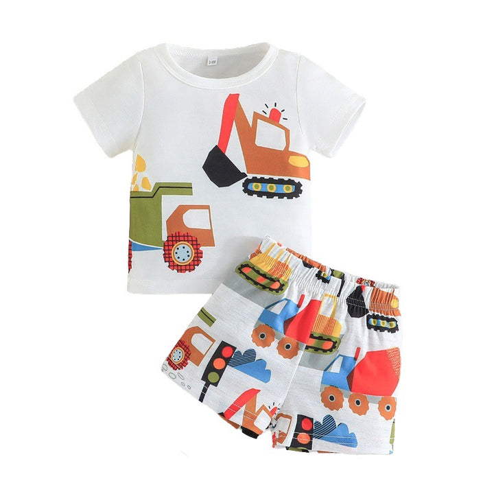 Boys Printed T-shirt with Shorts