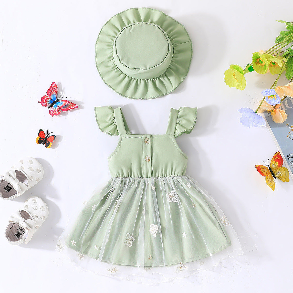 Girls Square Neck Fit & Flare Dress