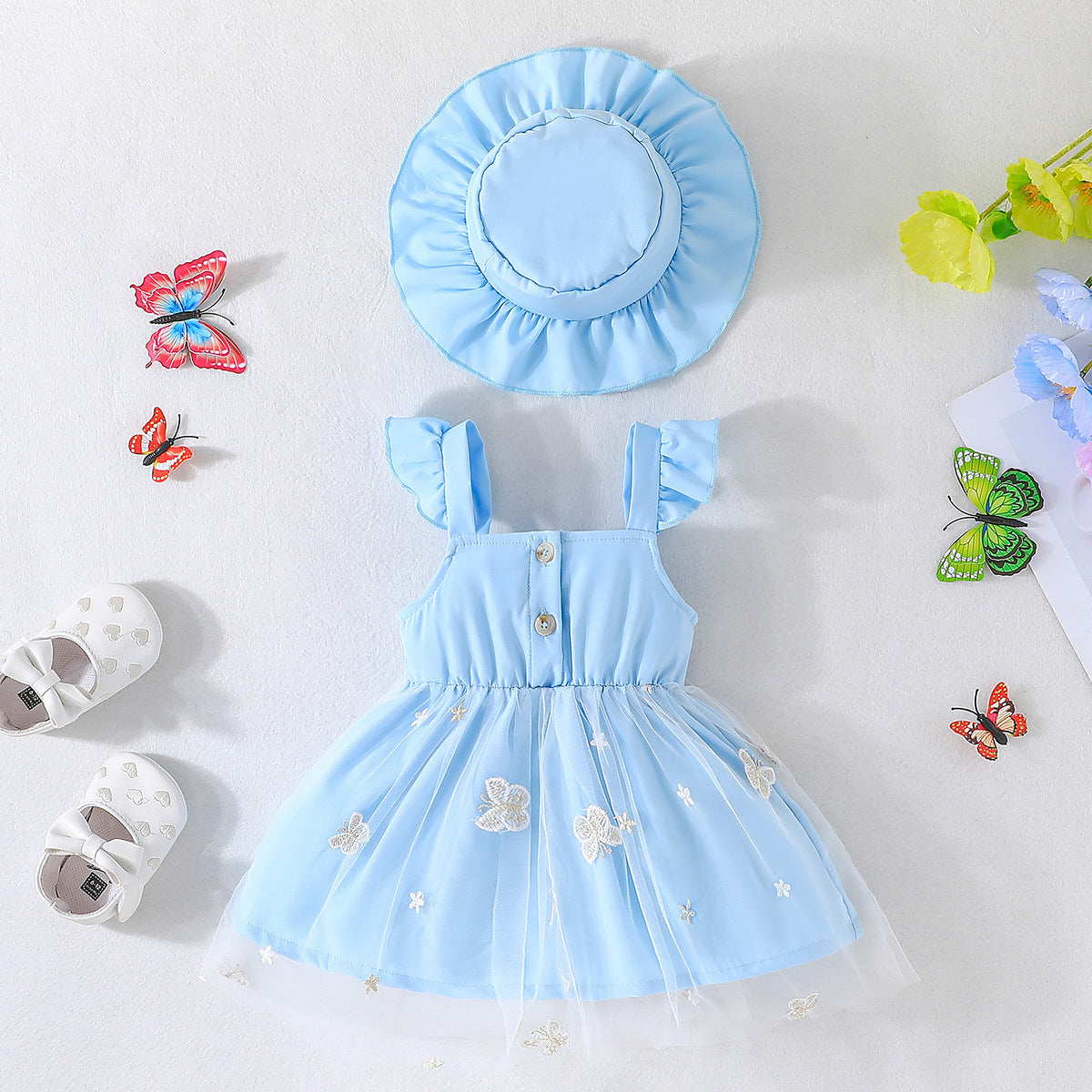 Girls Embellished Applique Fit and Flare Dress