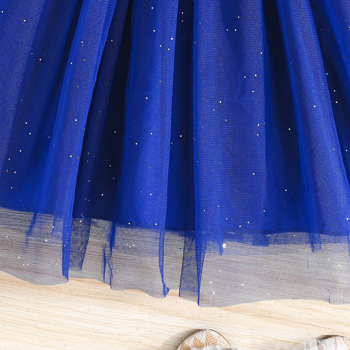 Girls One Shoulder Applique Balloon Mini Dress