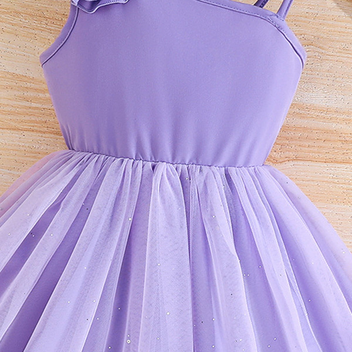 Kids-Girls One Shoulder Applique Satin A-Line Midi Dress