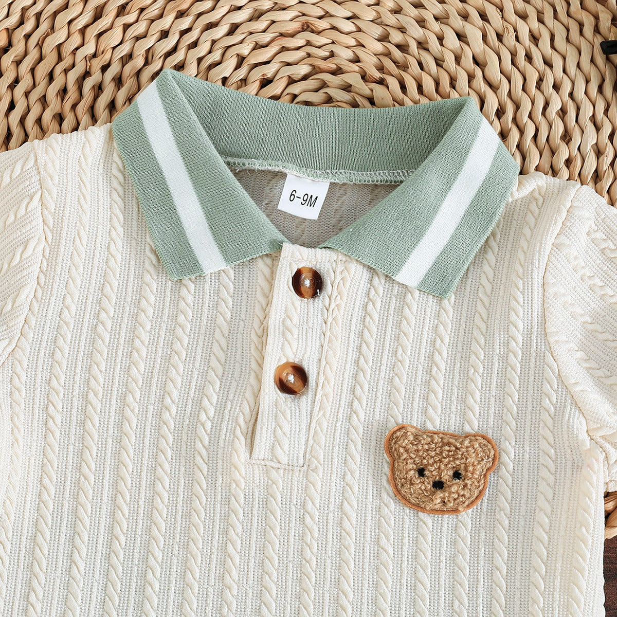 Boys Self Design Polo Collar T-shirt With Shorts