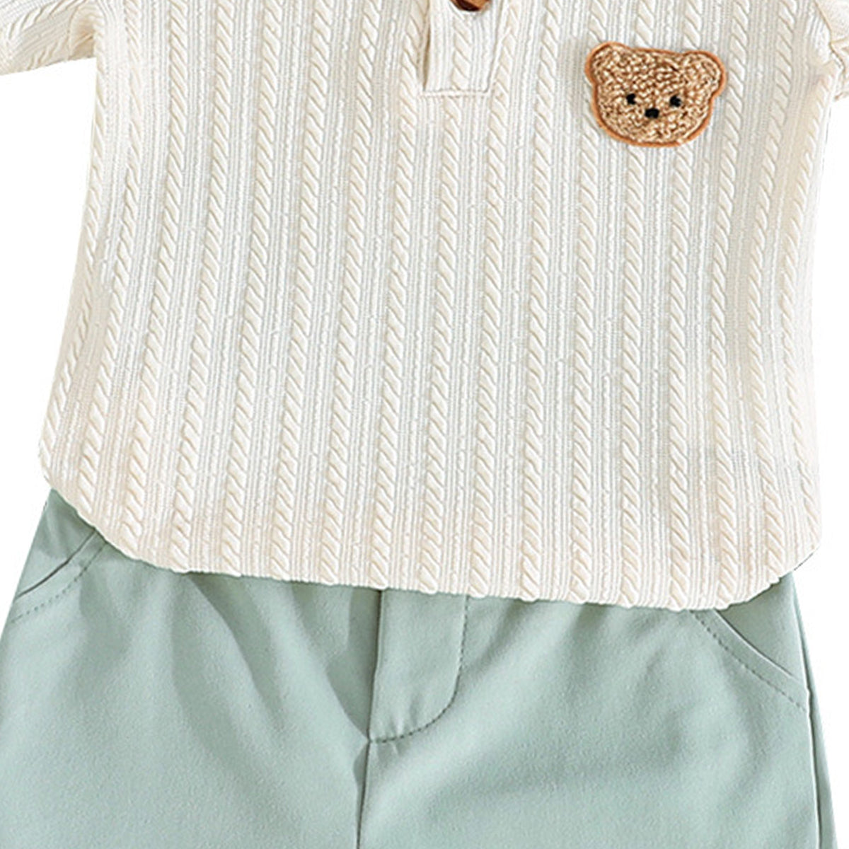 Boys Self Design Polo Collar T-shirt With Shorts