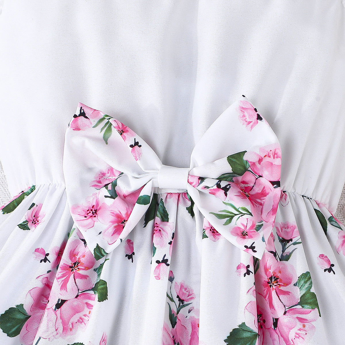 Floral Print Cap Sleeve A-Line Dress