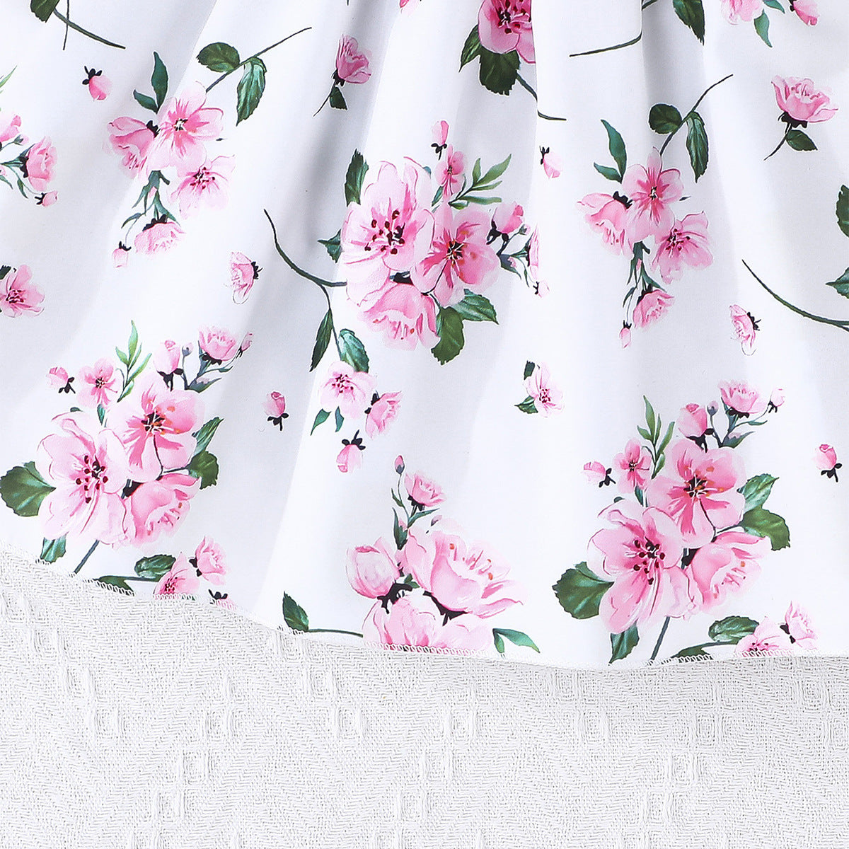 Floral Print Cap Sleeve A-Line Dress
