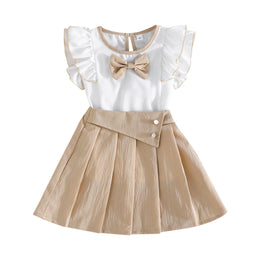 Girls Bow Top With Skirt