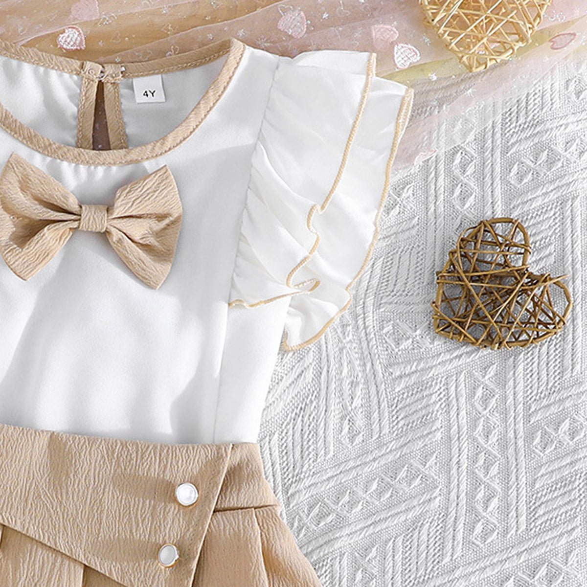 Girls Bow Top With Skirt