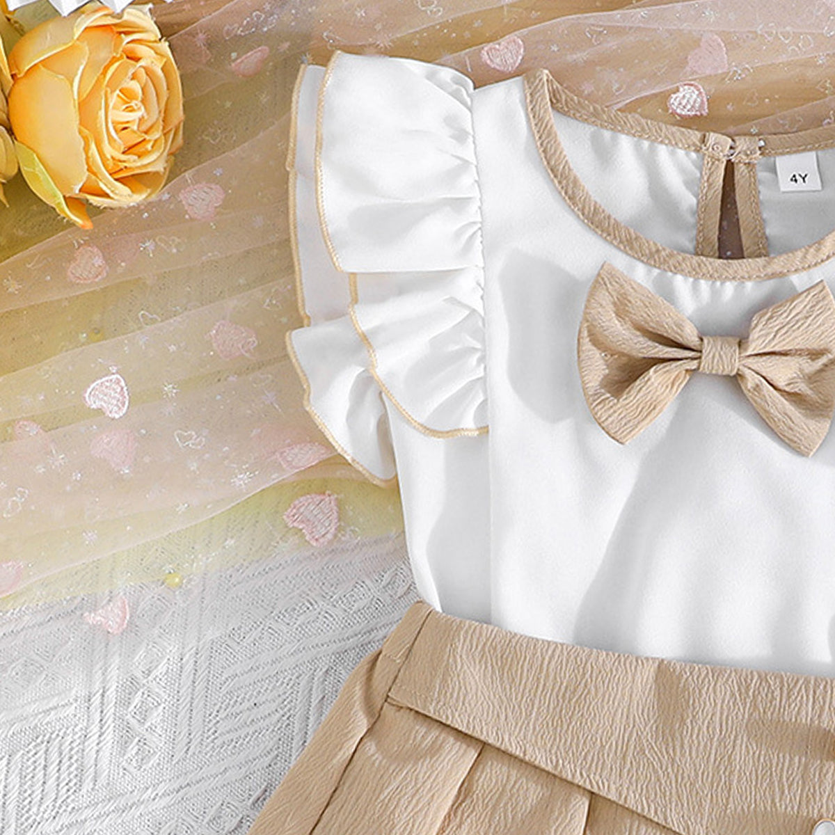 Girls Bow Top With Skirt