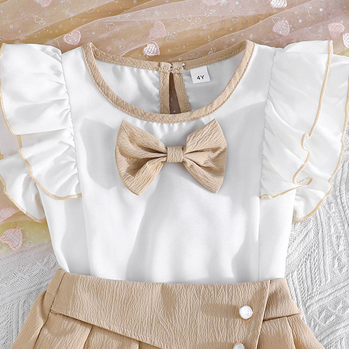 Girls Bow Top With Skirt