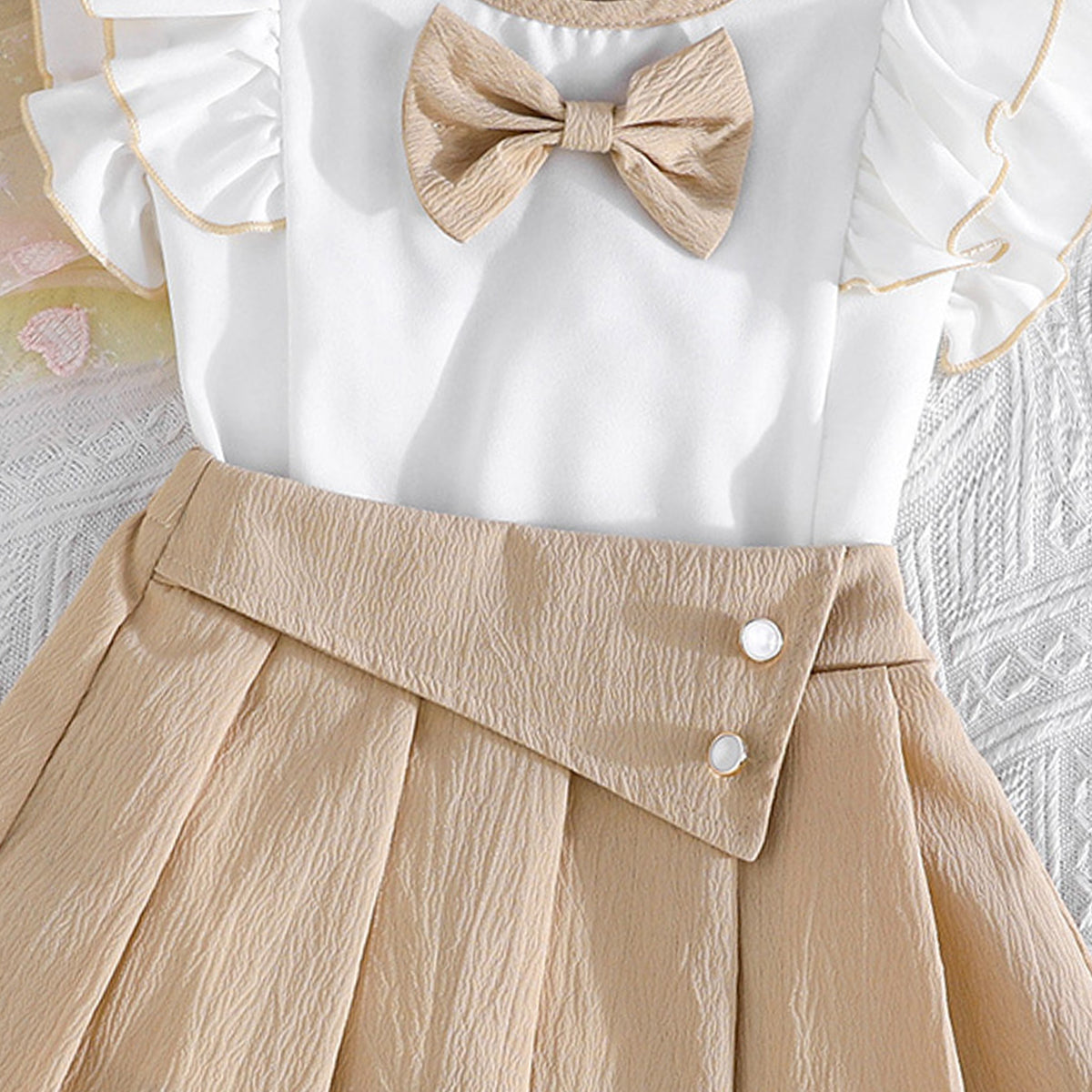 Girls Bow Top With Skirt
