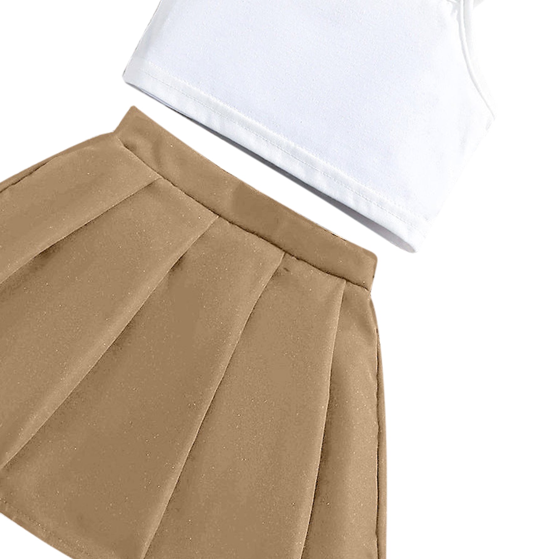 Solid Top and Skirt Set
