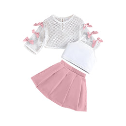 Solid Top and Skirt Set