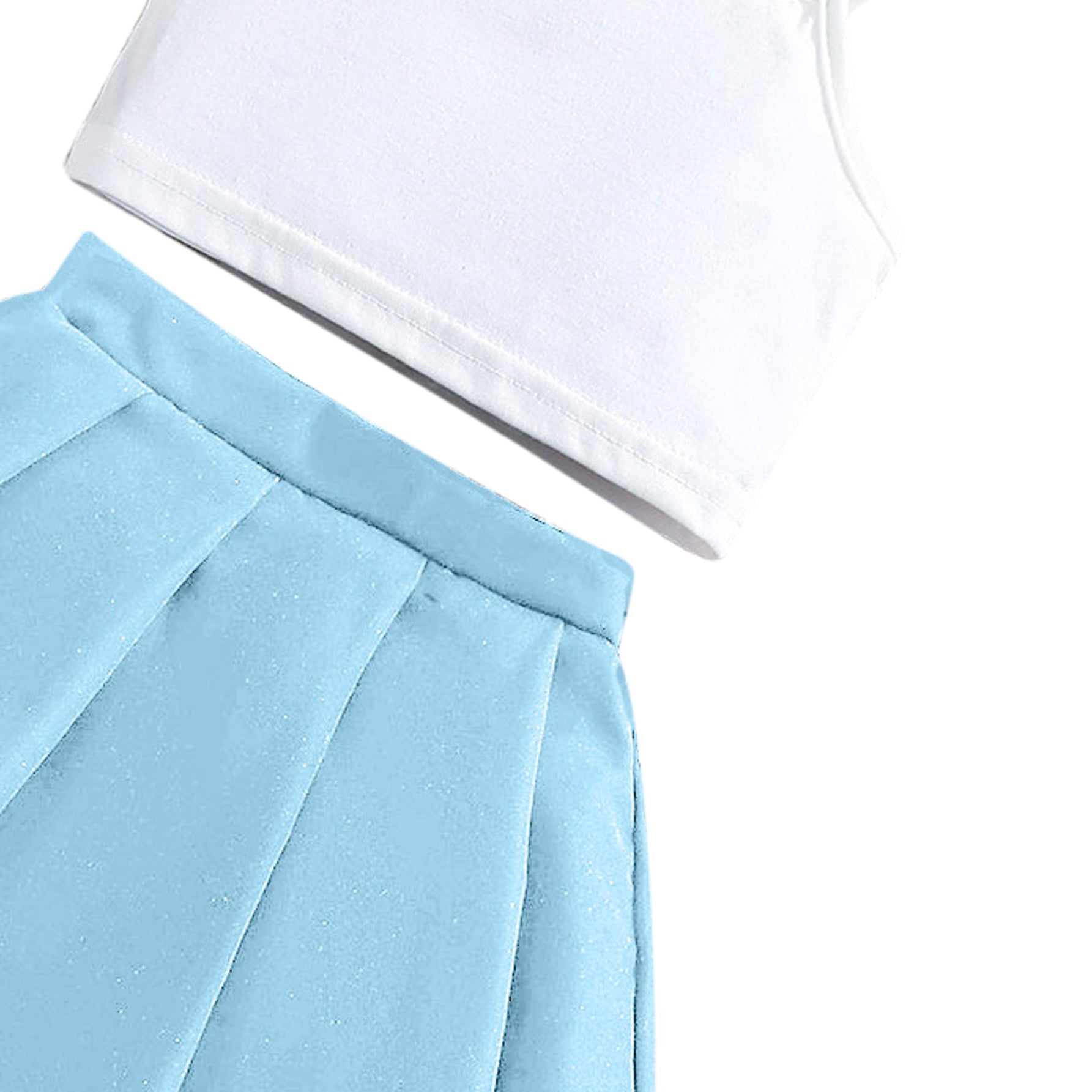 Solid Top and Skirt Set