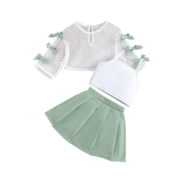 Solid Top and Skirt Set