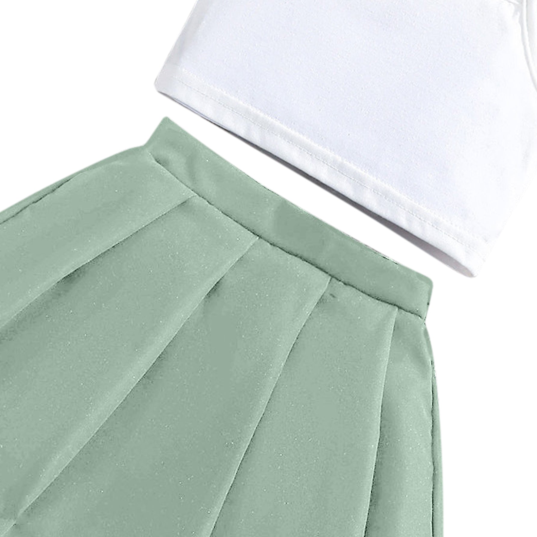 Solid Top and Skirt Set