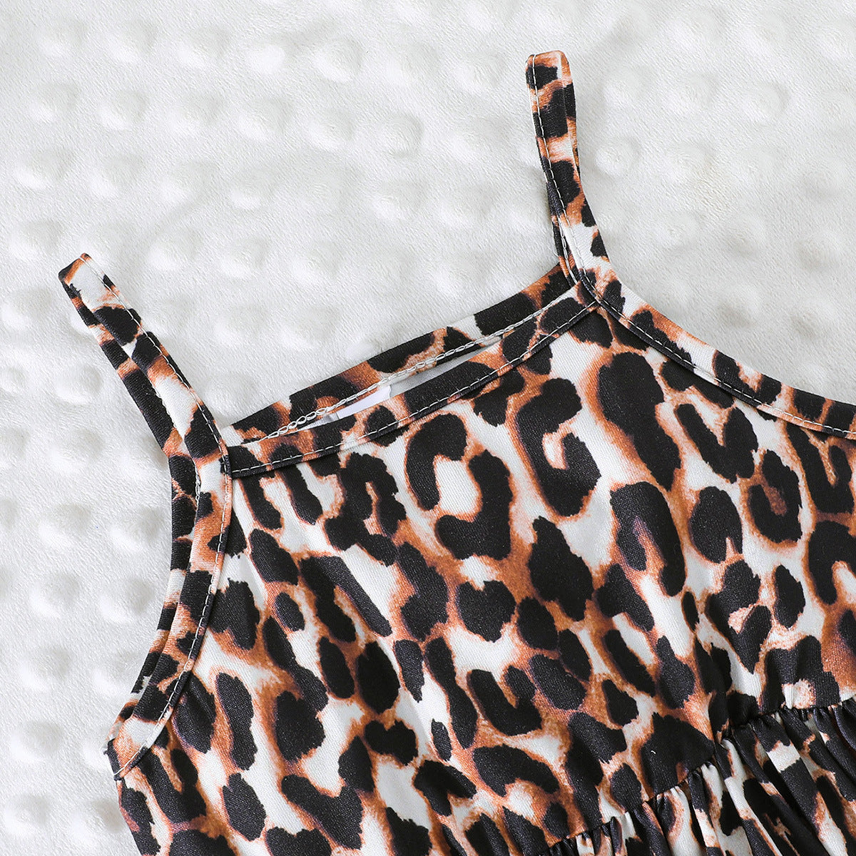 Girls Printed Sleeveless Shoulder Straps Top With Skirt